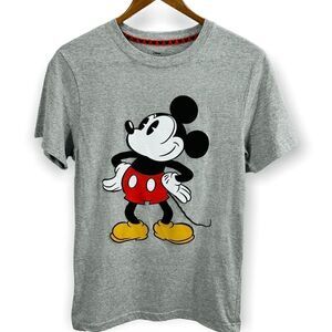 Disney Mickey Mouse Gray T Shirt Small Graphic Classic Cartoon Vintage Style